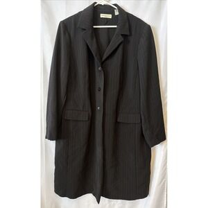 Women's Amanda Smith Suit Jacket Sz 22 Black Pinstripe Dress Blazer Jacket